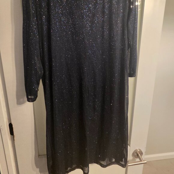 Alexa B Navy Glitter Faux Wrap Dress (Plus Size 20W) + Sparkly Party Dress - Picture 4 of 4